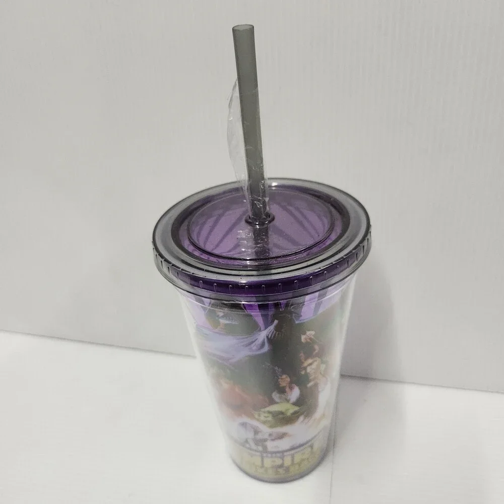 4 Pcs Star Wars Empire Strikes Back Tumbler Cup w/ Straw Purple Plastic 167